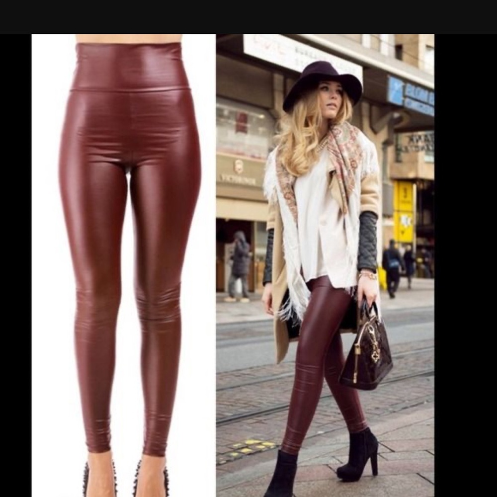 Yummie Faux Leather Shaping Legging